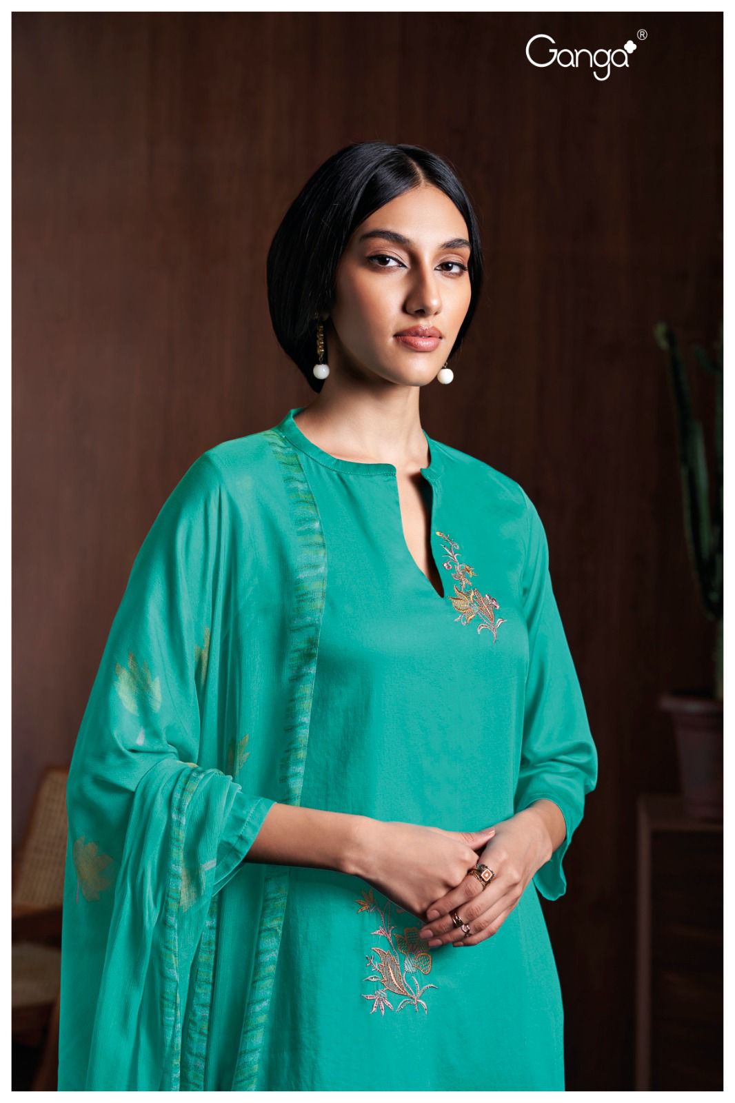 Aashi 2730 By Ganga Embroidery Premium Cotton Silk Dress Material Wholesale Price In Surat